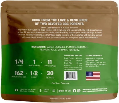 Smart Cookie Natural Dog Food Topper - Veggie - Dog Meal Mixer for All Ages - Vegan Food Topper for Picky Eaters and Boosting Nutrition - Non GMO, Made in The USA - 15 oz Bag (30 Day Supply)