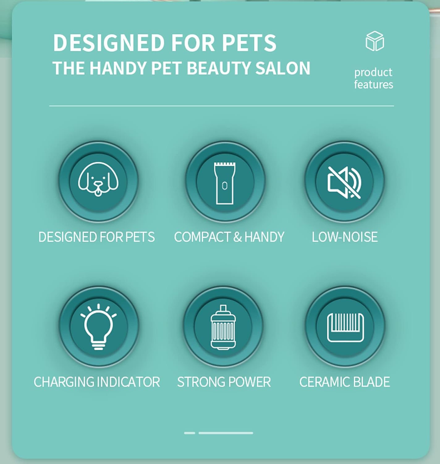 Dog Cat Home Hair Waterproof Clipper Portable Electric USB Rechargeable Pet Grooming Tools Low Noise Shaver Cordless Trimmer for Small and Large Pets