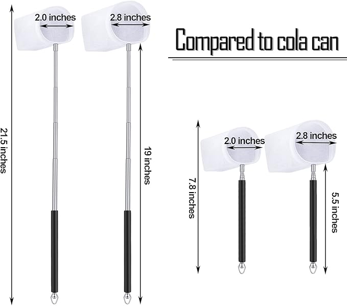 4 Pieces Fish Tank Shrimp Net Extendable Handle Shrimp Net Stainless Steel Small Aquarium Catch Mesh with Adjustable Handle for Aquarium Fish Tank Pond