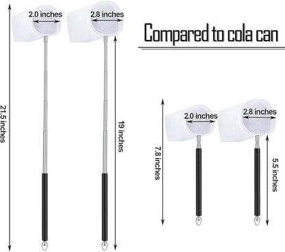 4 Pieces Fish Tank Shrimp Net Extendable Handle Shrimp Net Stainless Steel Small Aquarium Catch Mesh with Adjustable Handle for Aquarium Fish Tank Pond