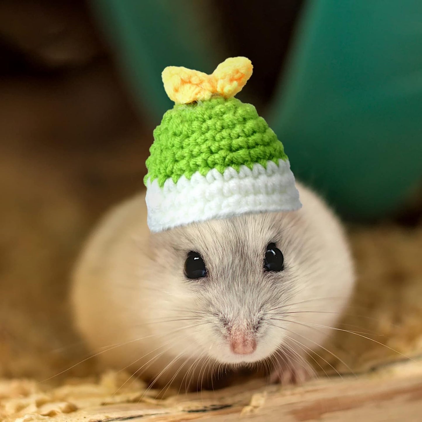 Kajaia 10 Pcs Hamster Hat Small Animals Cute Tiny Hat Mini Hand Knitted Hats for Snakes Pets Bearded Dragon Guinea Pig Bunny Costume Accessories Easter Holiday Parties(Cute Style)