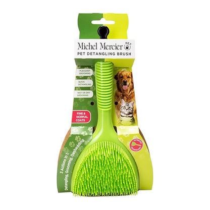 Michel Mercier Pet Detangling Brush - Fine or Normal Fur - Cat & Dog Brush for Grooming, Detangling & Deshedding - 1 pc