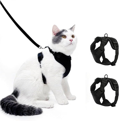 Luxelle 2 Pack Escape-Proof Cat Harness and Leash Set for Walking – Adjustable No Pull Soft Vest with Easy-Wear Buckle, Reflective Straps, Breathable Mesh – Outdoor Travel Harness for Cats & Kittens