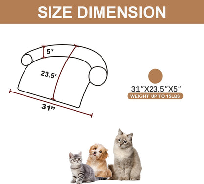 Calming Dogs/Cats Bed Mats, Dog Pad Washable Removable Couch Cover, Plush Long Fur Mat for Pets, Waterproof Lining, Perfect for Small, Medium and Large Dogs and Cats (Desert Brown, 31"x23")