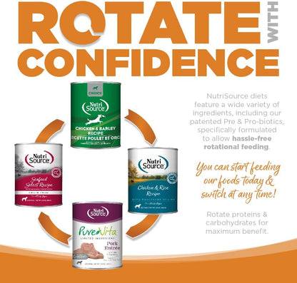 NutriSource Grain Free Lamb Recipe Dog Food, Premium Wet Dog Food, 12.3 Ounce (Pack of 12)