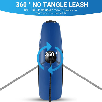 Retractable Dog Leash, 26 Ft Heavy Duty Pet Walking Leash for Small Medium Large Dogs up to 99lbs, Anti-Slip Handle, 360 ° No Tangle, Nylon Tape, One-Handed Brake (Blue)