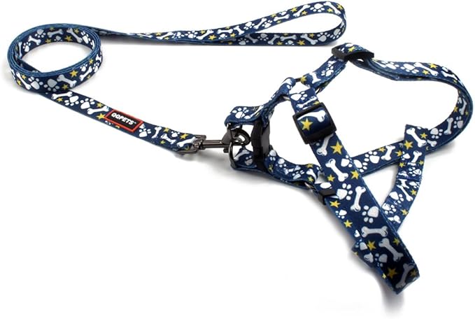 QQPETS Dog Harness Leash Set Adjustable Heavy Duty No Pull Halter Harnesses for Small Medium Large Breed Dogs Back Clip Anti-Twist Perfect for Walking (XS(12"-18" Chest Girth), Bone)