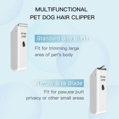 2-in-1 Professional Dog Grooming Kit - Low Noise, Waterproof, USB Rechargeable, and Safe Ceramic Blade - Gift for Dogs and Cats (White)