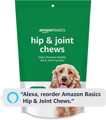 Amazon Basics Dog Hip & Joint Daily Supplement Chews with Glucosamine, MSM, and Vitamin C, Duck Flavored, 60 Count (Previously Solimo)