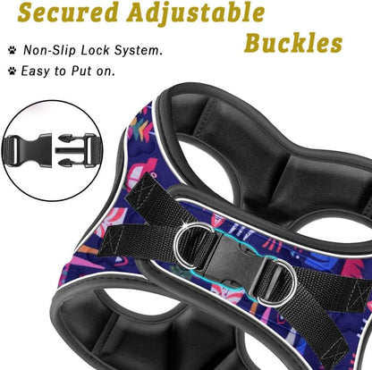 Comfort Fit Dog Harness Soft Padded No Pull Harness with Adjustable Buckles for Small Medium Large Dogs Step in Pet Vest with Easy Control Handle for Walking Jogging Running Training Dogs & Puppies