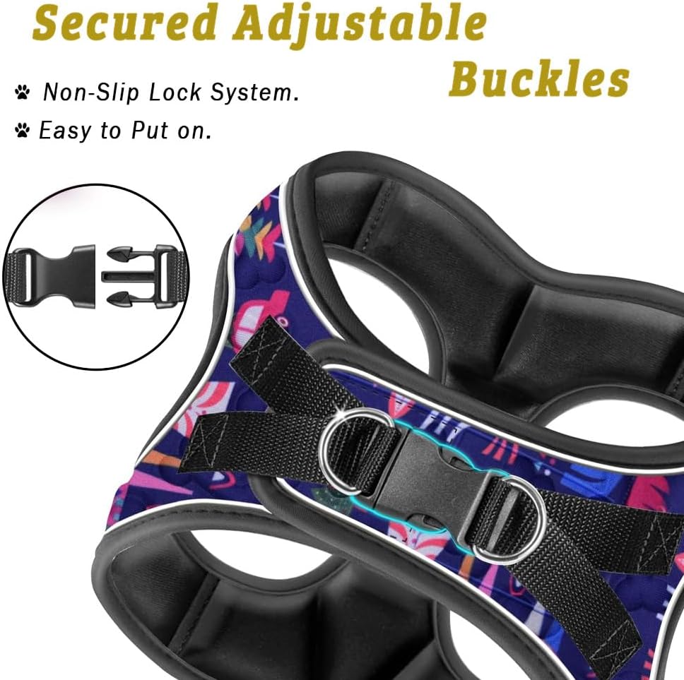 Comfort Fit Dog Harness Soft Padded No Pull Harness with Adjustable Buckles for Small Medium Large Dogs Step in Pet Vest with Easy Control Handle for Walking Jogging Running Training Dogs & Puppies