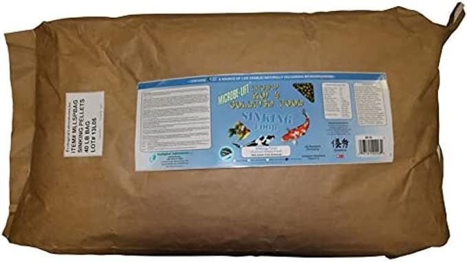 MICROBE-LIFT Sinking Fish Food Pellets for Ponds, Water Gardens, and Fountains, for Live Goldfish and Koi, 40 Pounds