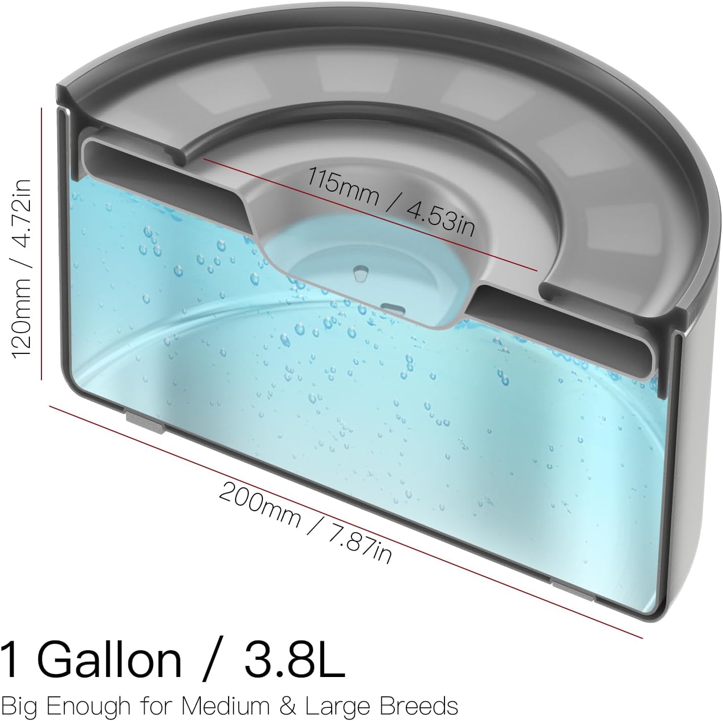 1Gallon No Spill Water Bowl for Dogs, Double-Wall Stainless Steel with Splash-Proof Paws Lid and Floating Disk, Non-Slip Base, Easy to Clean Slow Water Feeder for Large Medium Dogs