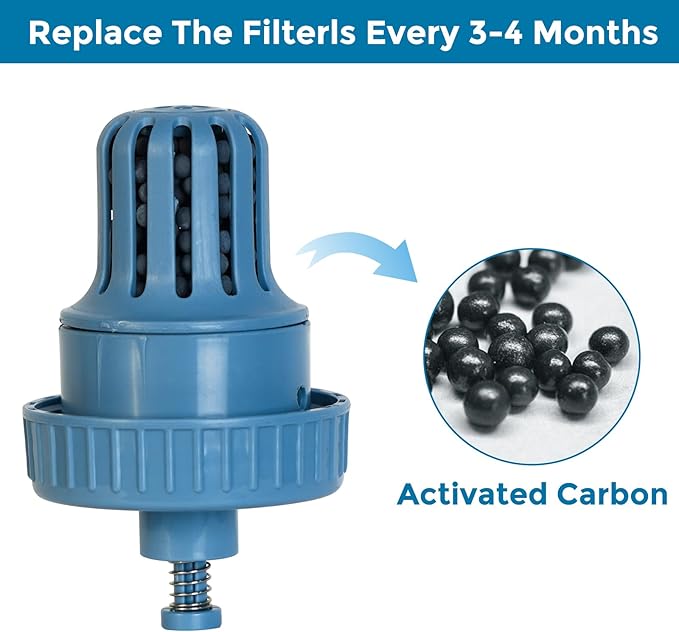 VANNON Small Animal Filter Water Dispenser for Crate, 26oz Water Bottle for Cage, BPA Free and Anti-Overeflow Pet Water Bowl for Small Dogs, Cats and Rabbits, Blue