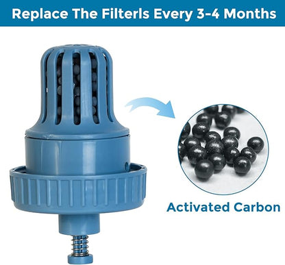 VANNON Small Animal Filter Water Dispenser for Crate, 26oz Water Bottle for Cage, BPA Free and Anti-Overeflow Pet Water Bowl for Small Dogs, Cats and Rabbits, Blue