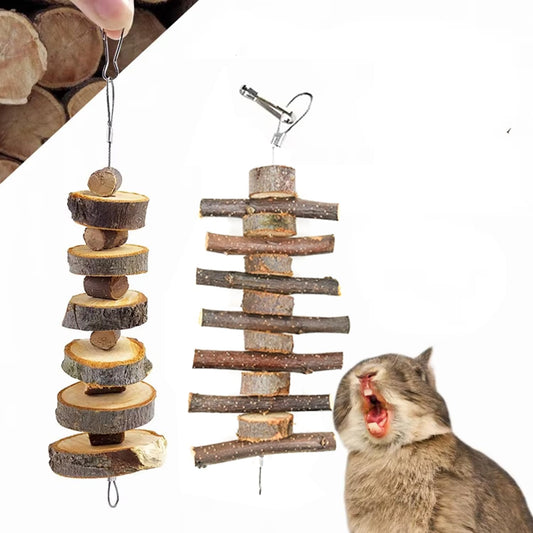 Apple Branch Rabbit Chew Toys: 2 Pcs Chewing Sticks for Guinea, Hamsters, Pigs, Bunnies, Chinchillas, Small Pets - Wooden Molar Teeth Grinding Treats for Rodents