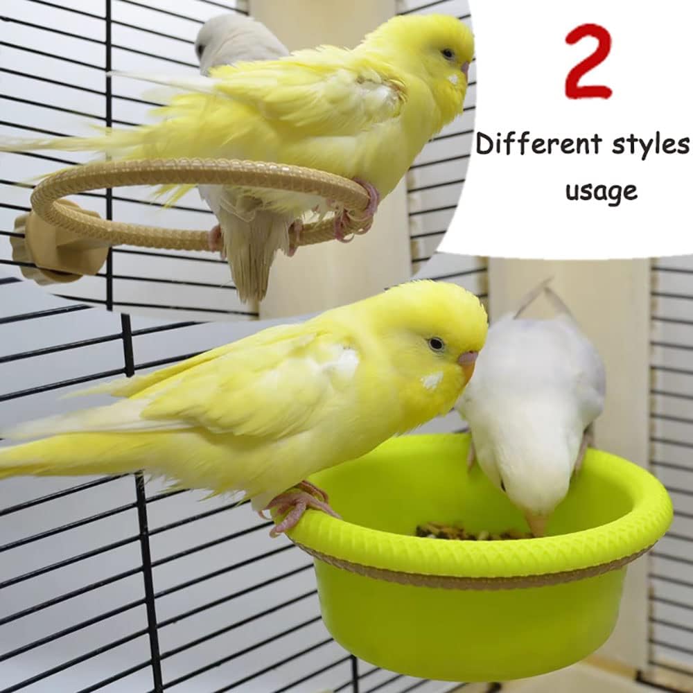 Bird Bath for Cage-4.7" Multi-Function Universal Style Small Tub Bowl for Hang Inside Cage Birdbath Shower for Parrot/Parakeets/Cockatiels/Canary/Budgerigar(Green)
