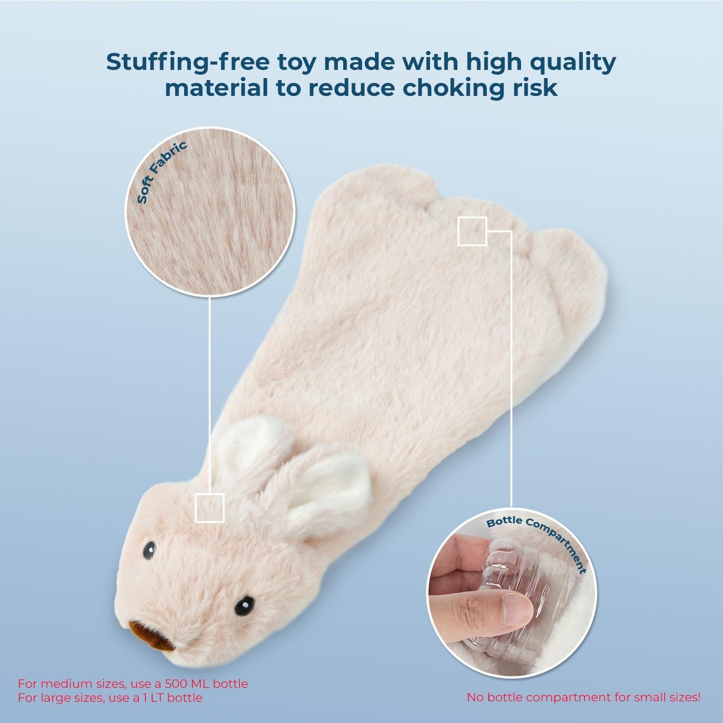 Best Pet Supplies Squeaky Dog Toys with Soft Durable Fabric for Small, Medium and Large Pets Interactive Toy for Indoor Play, Supports Active Biting and Play - Hare, Small