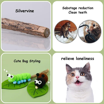 PAZ'S GIFT Catnip Toys - Cat Kick & Rope Toys for Indoor Play, Cat & Kitten Teething Chew Toys for Aggressive Chewing & Teeth Cleaning (Mouton Polygonum Velvet)