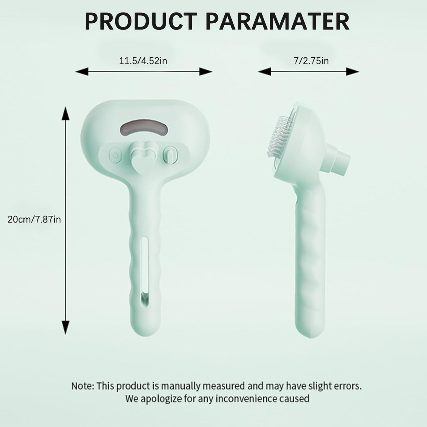 Pet Steam Brush for Cat & Dog – 4-in-1 De-Shedding, Steam Spray, and Self-Cleaning Grooming Tool – Ideal for Long and Short-Haired Pets– Includes 2 Bottles of 120 mL Waterless Shampoo(Green)