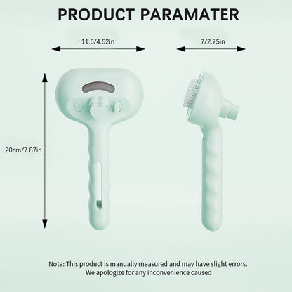 Pet Steam Brush for Cat & Dog – 4-in-1 De-Shedding, Steam Spray, and Self-Cleaning Grooming Tool – Ideal for Long and Short-Haired Pets– Includes 2 Bottles of 120 mL Waterless Shampoo(Green)