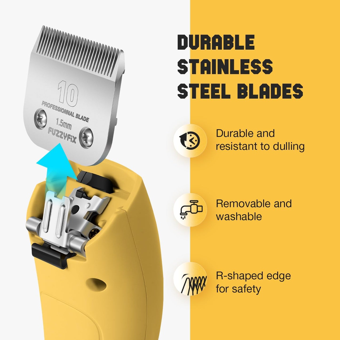 Professional Dog Clippers for Grooming, 2 Speed Pet Grooming Kit for Thick Curly Matted Coats, Low Noise Heavy Duty Cordless Hair Trimmer with Detachable Metal Blade