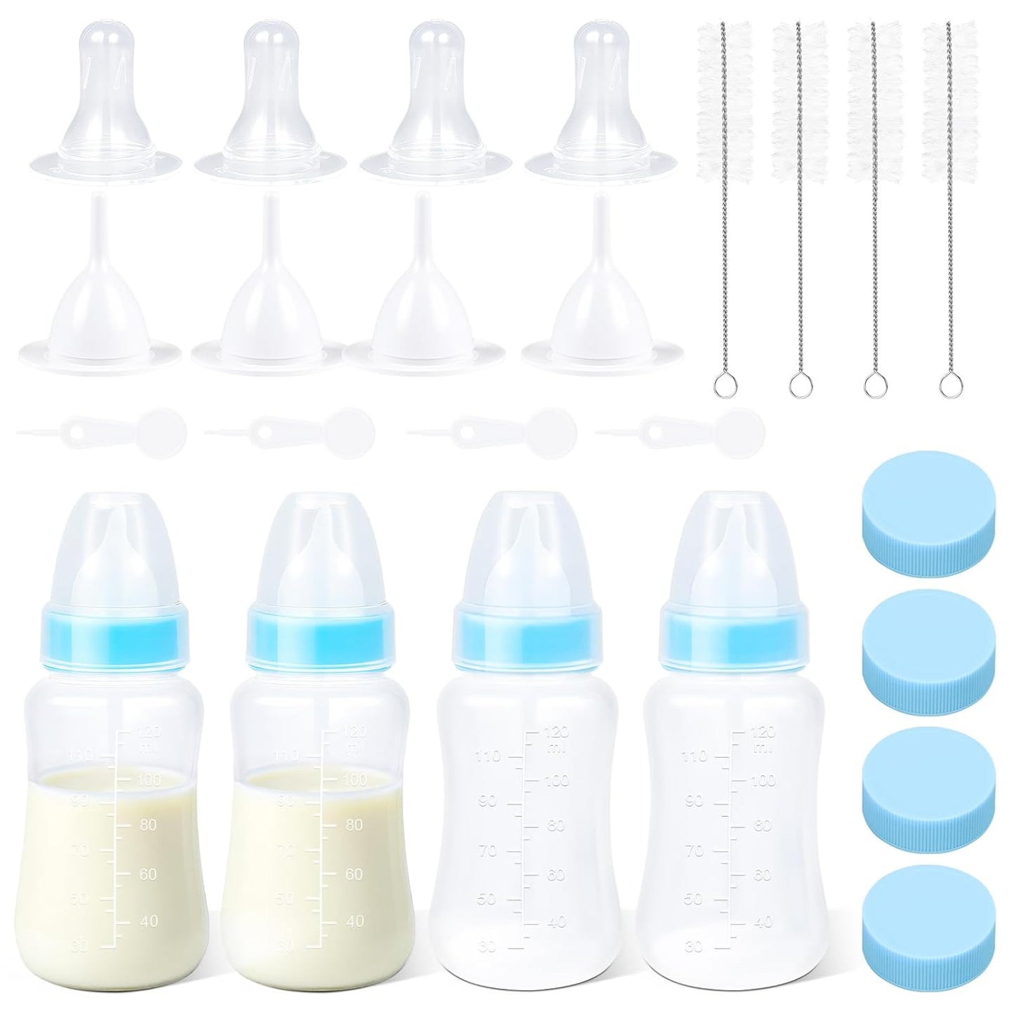 Puppy Kitten Nursing Bottle 4oz - Small Animal Feeding Kit with Nipples | Hand Feeding Supplies for Puppies, Kittens, Rabbits, Ferrets & Newborn Pets