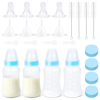 Puppy Kitten Nursing Bottle 4oz - Small Animal Feeding Kit with Nipples | Hand Feeding Supplies for Puppies, Kittens, Rabbits, Ferrets & Newborn Pets
