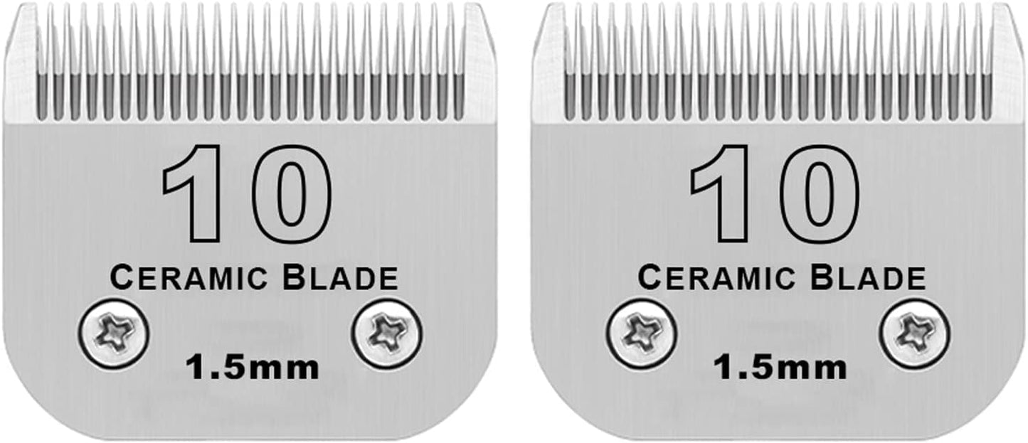 10 Dog Grooming Replacement Ceramic Blades Compatible with Wahl,oster,Andis Dog Detachable clipper,Cut Length 1/16-Inch,2 Pack