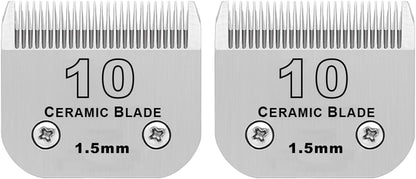 10 Dog Grooming Replacement Ceramic Blades Compatible with Wahl,oster,Andis Dog Detachable clipper,Cut Length 1/16-Inch,2 Pack