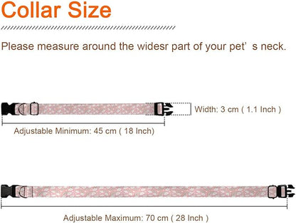 Rainbow Cloud Pink Pet Collar Cat Dog Neck Strap Quick Release Buckle Adjustable Female Male Puppy Corgi