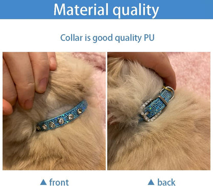 Cat Collar Rhinestone Bling Cute Cat Collars Accessories for Pet Collars Adjustable Ideal for Girl Cats Male Cats(Pink)