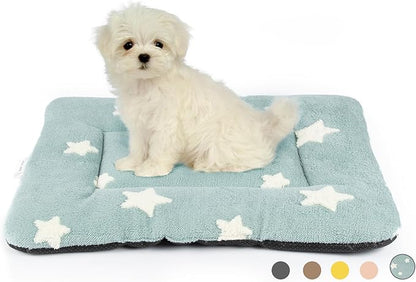 Mora Pets Dog Crate Pad Kennel Bed Crate Mat for Small Dogs Washable Cute Star Pet Bed for Dog Cage Ultra Soft Flat Puppy Cat Kitten Pillow Cushion for Sleeping Anti-Slip Blue 24 x 18