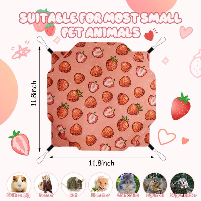 LYART Guinea Pig Rat Ferret Hammock and Warm Bed Small Pet Hideout Tunnel Cave Hanging Bunkbed Hammock Cage Toy for Hamster Sugar Glider Squirrel (5.Three-Layer Hammock)