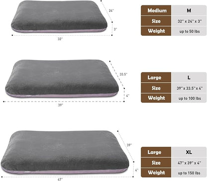 Magic Dog Super Soft Large Dog Bed, 39 Inches Orthopedic Foam Pet Beds with Anti Slip Bottom, Dog Sleeping Mattress with Removable and Washable Cover, Grey