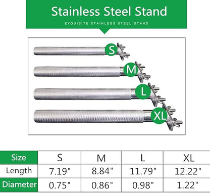 Bird Perch Stainless Steel Stand Parrot Rod Grinding Claws Trimming Beak Nails Grinding Stick Exercise Platform for Parakeet Cockatiel Conure African Grey Macaw Finch Bird Cage Accessories (M)