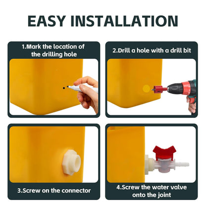 Rabbit Watering System Bucket Connector kit with 5/16'' Barb,Bulkhead Fitting,Mesh Washer, Hole Saw (for ID 5/16’’ Hose)