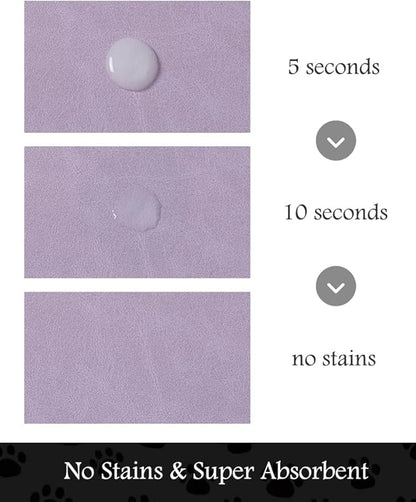 Pet Feeding Mat-Absorbent Dog Mat for Food and Water Bowl-No Stains Quick Dry Water Dispenser Mat-Dog Accessories Pet Supplies-Bowl for Messy Drinkers（Purple,17"x34"