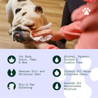 ALŌH Hypoallergenic | All-Natural | Multi-Purpose Pet Wipes, Unscented 50ct Wipes