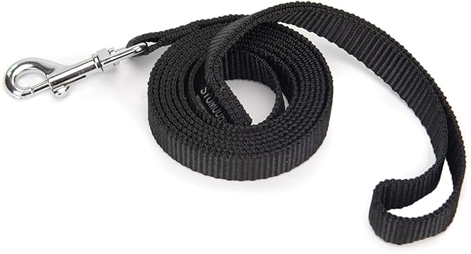 6 FT Puppy Leashes, Strong Traditional Style Leash with Easy to Use Collar Hook,Dog Lead Great for Small and Medium and Large Dog (Black, 5/8 in x 6 ft)
