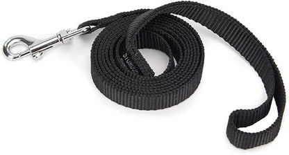 6 FT Puppy Leashes, Strong Traditional Style Leash with Easy to Use Collar Hook,Dog Lead Great for Small and Medium and Large Dog (Black, 5/8 in x 6 ft)