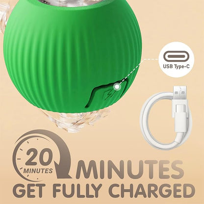 Rocfish Durable Interactive Cat Toys for Indoor Cats, Smart Automatic Cat Chase Ball Toy, Upgraded Speedy Tail Kitten Toy for Bored Indoor Adult Pets (Green)