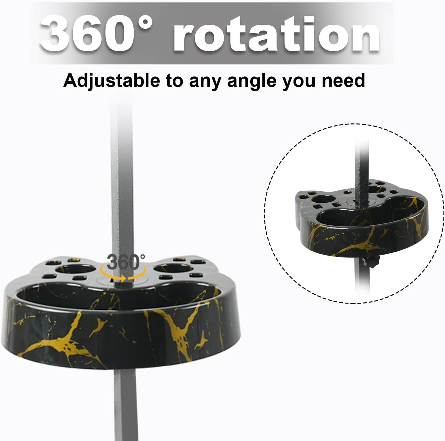 Compact Beauty Tool Organizer for Grooming Arm - Adjustable and Rotatable Scissor and Brush Holder