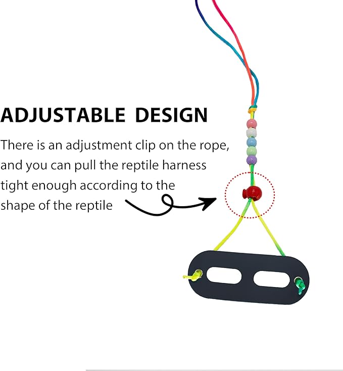 AIITLE Soft Leather Lizard Leash & Harness - Adjustable 3-Size Pack Bearded Dragon Harness for Small Pets: Chameleons, Ferrets, Hamsters, Juvenile Iguanas, Black