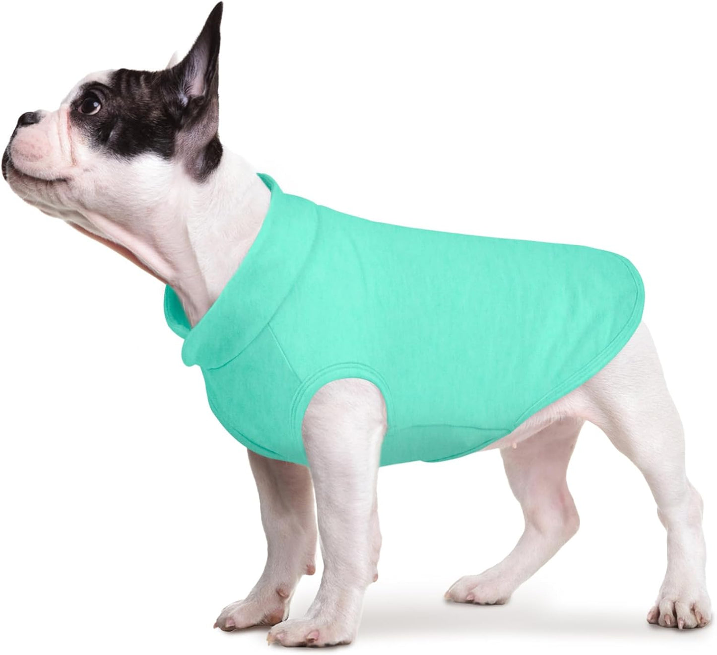 FUAMEY Dog Fleece Vest for Medium Dogs,Warm Stretchy Dog Sweatshirts Pullover with Leash Hole Dogs Sweater Soft Pet Turtleneck Cozy Pet Vest Lightweight Sleeveless Cyan M