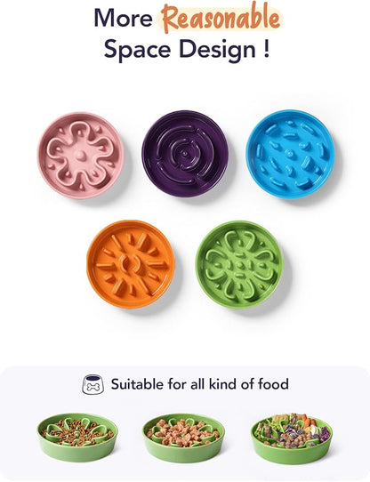 LE TAUCI Slow Feeder Dog Bowls Ceramic, 3 Cups Slow Feeding Dog Bowl Medium Large Breed, Pet Bowl for Fast Eaters, Puzzle Pet Dishes,Clover Green