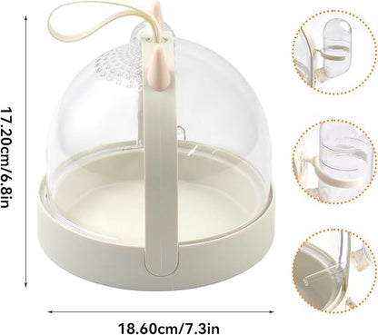 Hamster Portable Cage Travel Case,Hamster Carrying Cage High Permeability Guinea Pig Travel Cage with Water Bottle Travel Carrier for Gerbils Mice Guinea Pigs Sugar Glider(White)