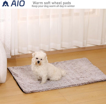 AIO Heated cat Bed Self Warming Cat Bed Self Heating Cat Dog Mat Advanced Grey Extra Warm Thermal Pet Pad for Indoor Outdoor Pets with Removable Cover Non-Slip Bottom Washable Non Electric