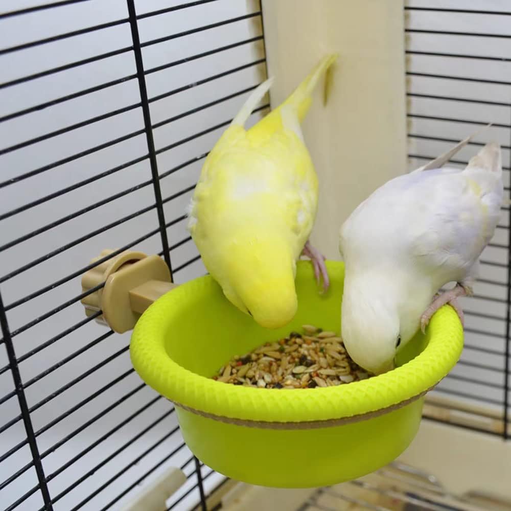 Bird Bath for Cage-4.7" Multi-Function Universal Style Small Tub Bowl for Hang Inside Cage Birdbath Shower for Parrot/Parakeets/Cockatiels/Canary/Budgerigar(Green)