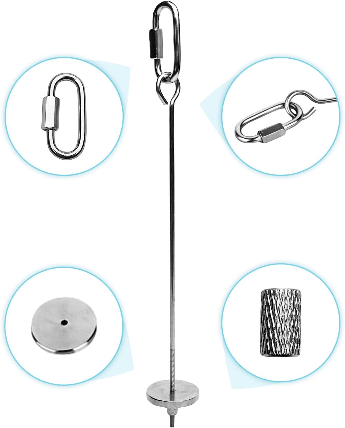 Stainless Steel Bird Food Holder, Parrot Foraging Toy, Hanging Basket, 9.84 in L, 7.87 in W, 82g Weight, Activity Clasp, Fits 12oz Bottle